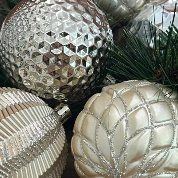 Gold Christmas Ornaments Shatterproof Holiday Decorations 12 Count - Picture 4 of 6